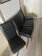 Eetkamerstoelen 4 stuks voor 85 euro, Huis en Inrichting, Stoelen, Ophalen, Kunststof, Zwart, Zo goed als nieuw