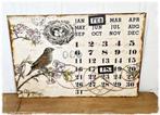 SALE! Prachtige brocant metalen kalender met vogelgezang, Ophalen of Verzenden