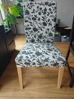 Ikea keukenstoel, wit met bloemmotief, Ophalen, Hout, Gebruikt, Vrolijk, bloemig