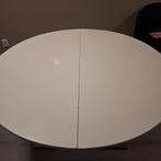 Hoogglans witte eettafel uitklapbaar, Huis en Inrichting, Tafels | Eettafels, 100 tot 150 cm, Ophalen of Verzenden, Zo goed als nieuw