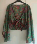 Zijden knoop blouse / vestje ZGAN maat S / M, Ophalen of Verzenden, Zo goed als nieuw, Lange mouw, Maat 36 (S)