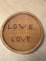 Mand gevlochten love love vintage, Ophalen of Verzenden, Rond, Riet