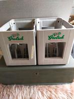 Vintage Grolsch bierkratjes half kratjes grijs 12 flesjes, Ophalen, Grolsch