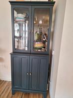 Ikea Lonmarp Buffetkast/Vitrinekast - Donker Blauwgroen, Ophalen, 100 tot 150 cm, Glas, 25 tot 50 cm
