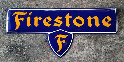 Firestone banden emaillen reclame decoratie bord showroom, Verzamelen, Merken en Reclamevoorwerpen, Zo goed als nieuw, Reclamebord