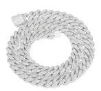 CUBAN LINK 18k witgoud vergulde ketting 61cm, Ophalen of Verzenden, Nieuw, Goud