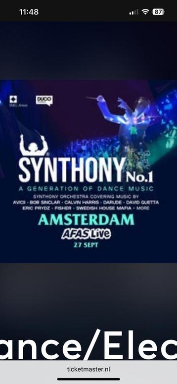 2 staanplaatsen Synthony concert 27 sept beschikbaar voor biedingen