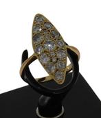 Prinsessen ring 18k goud met 17 grote diamanten dames luxe, Voordeelsieraden, Ophalen of Verzenden, Zo goed als nieuw, 17 tot 18