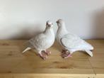 2 Stenen Witte Duiven - 20cm, Ophalen, Zo goed als nieuw, Steen, Dierenbeeld