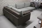 Luxe hoekbank JAZZ Jess Design leer & stof bruin grijs SALE!, Ophalen, Metaal, Modern design industrieel landelijk, Hoekbank