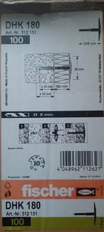 100 x Fischer DHK180 bevestigingspluggen, Doe-het-zelf en Verbouw, IJzerwaren en Bevestigingsmiddelen, Ophalen of Verzenden, Nieuw