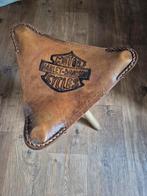 Leren krukje met Harley Davidson logo, Ophalen, Minder dan 50 cm, Gebruikt, Vintage