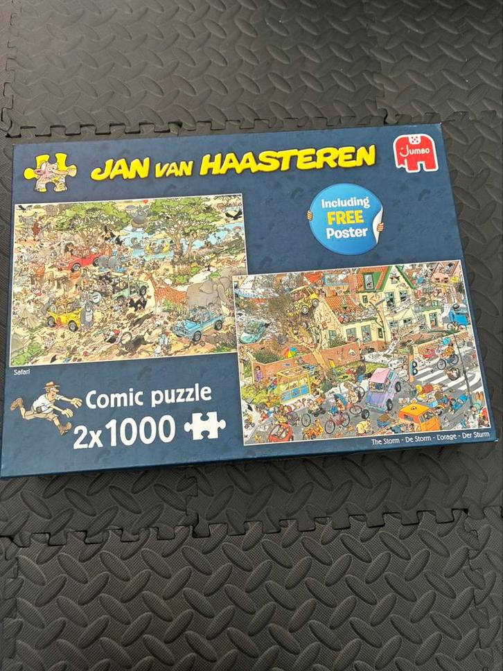 Jan van Haasteren 2x1000, Hobby en Vrije tijd, Denksport en Puzzels, Zo goed als nieuw, Legpuzzel, 500 t/m 1500 stukjes, Ophalen