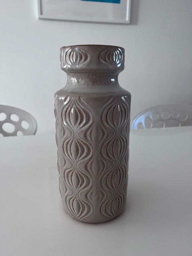 Beige vintage vaas Scheurich West Germany - jaren '70, Huis en Inrichting, Woonaccessoires | Vazen, Zo goed als nieuw, Overige kleuren