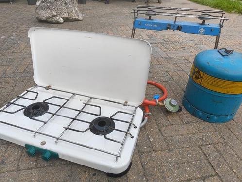 Camping gast stel 2 pits, Caravans en Kamperen, Kampeeraccessoires, Gebruikt, Ophalen