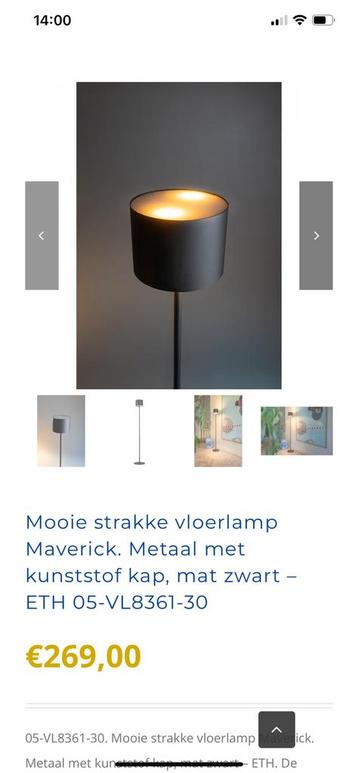 Maverick vloerlamp zwart (Nieuw) beschikbaar voor biedingen