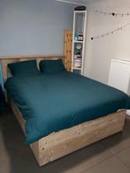 Mooi steigerhouten bed 140x200 cm twijfelaar, Huis en Inrichting, Slaapkamer | Bedden, Ophalen, Bruin, Nieuw, 140 cm