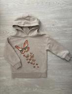 Sweater hoodie crème met vlinders maat 98, Ophalen of Verzenden, Zo goed als nieuw, Meisje, Trui of Vest