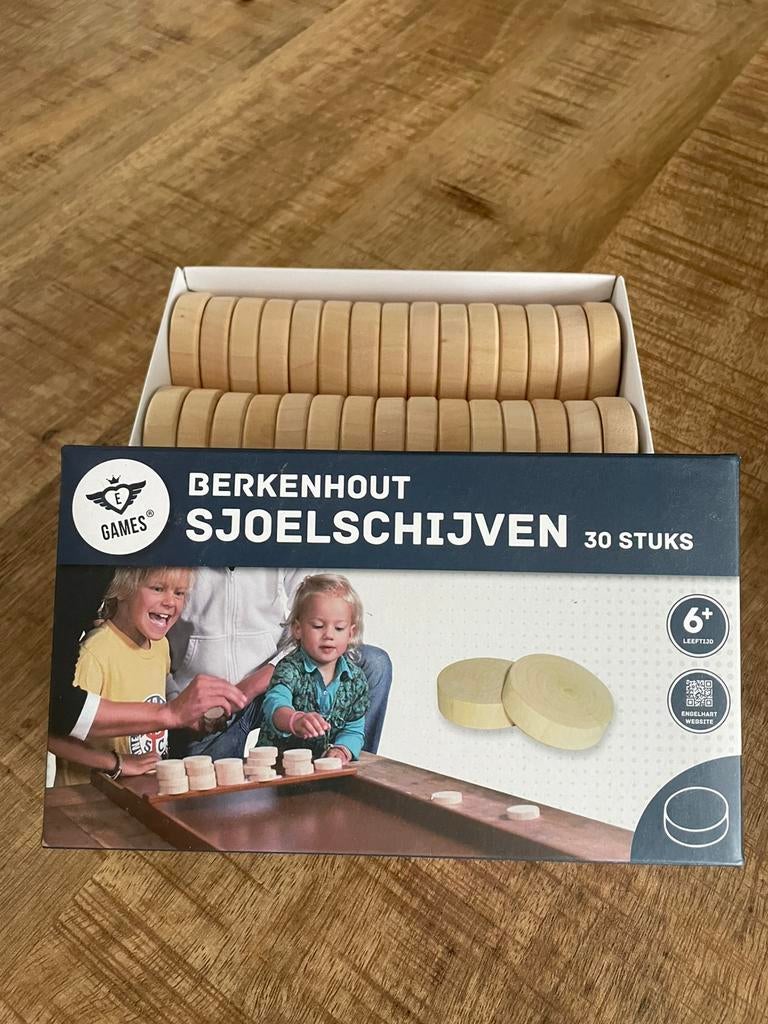 BERKENHOUTEN Sjoelschijven NIEUW, Hobby en Vrije tijd, Ophalen of Verzenden, Zo goed als nieuw