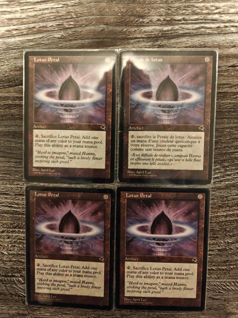 Mtg lotus petal. 4x, Ophalen, Gebruikt, Meerdere kaarten