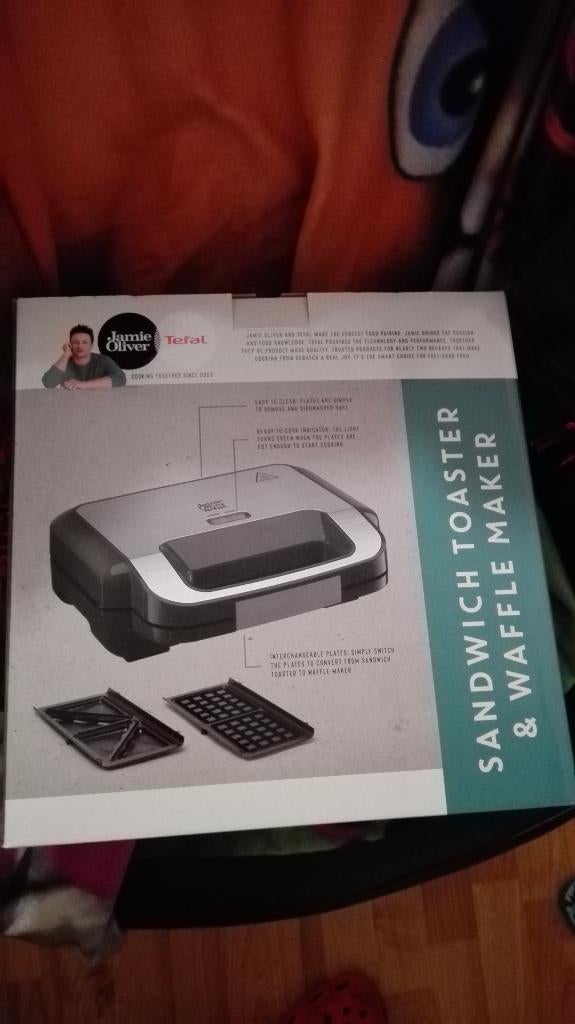 Jamie oliver Tefal wafel / tosti ijzer., Verzenden, Uitneembare platen, Nieuw