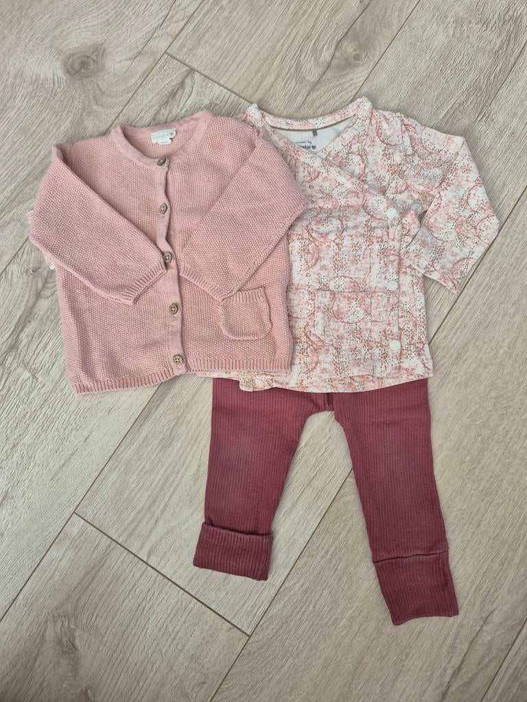 Setje: vestje, wikkelshirtje, broekje. mt 62, Kinderen en Baby's, Babykleding | Maat 62, Meisje, Ophalen of Verzenden, Zo goed als nieuw