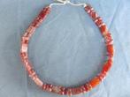 Hals sieraad in carneool steen - 20e eeuw, Ophalen of Verzenden, Gebruikt, Steen of Mineraal