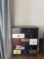 Unieke donkerhouten kast met diverse lades, Ophalen, Gebruikt, 5 laden of meer, 100 tot 150 cm