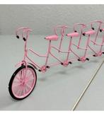 Zeldzaam Antiek 1960 Tandem roze 6-persoons Miniatuur fiets, Ophalen of Verzenden