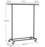 Kledingrek op Wielen – Zwart (Uitschuifbaar), Ophalen of Verzenden, Met wielen, Zo goed als nieuw