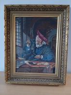 Geborduurd schilderij 'De Goudweger' in lijst, Ophalen