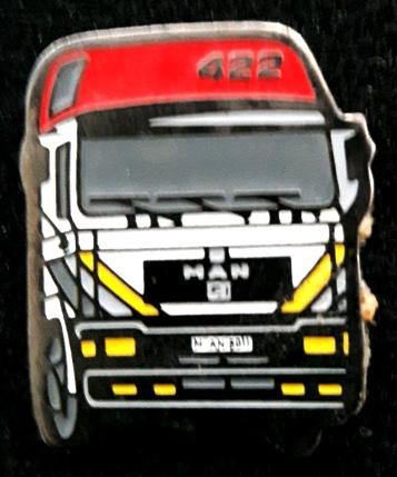 M.A.N. 422 truck pin in rood-wit uitvoering, Verzenden, Nieuw, Transport, Speldje of Pin