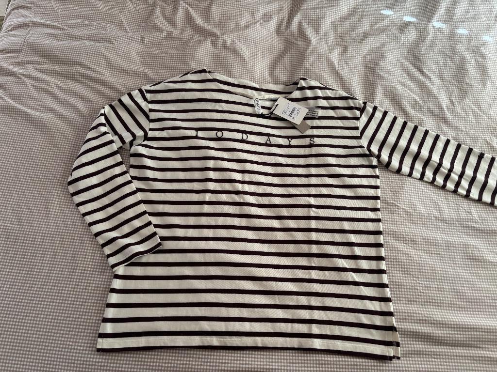 10Days shirt streep mt L nieuw/kaartjes., Kleding | Dames, Bruin, Maat 42/44 (L), 10days, Nieuw