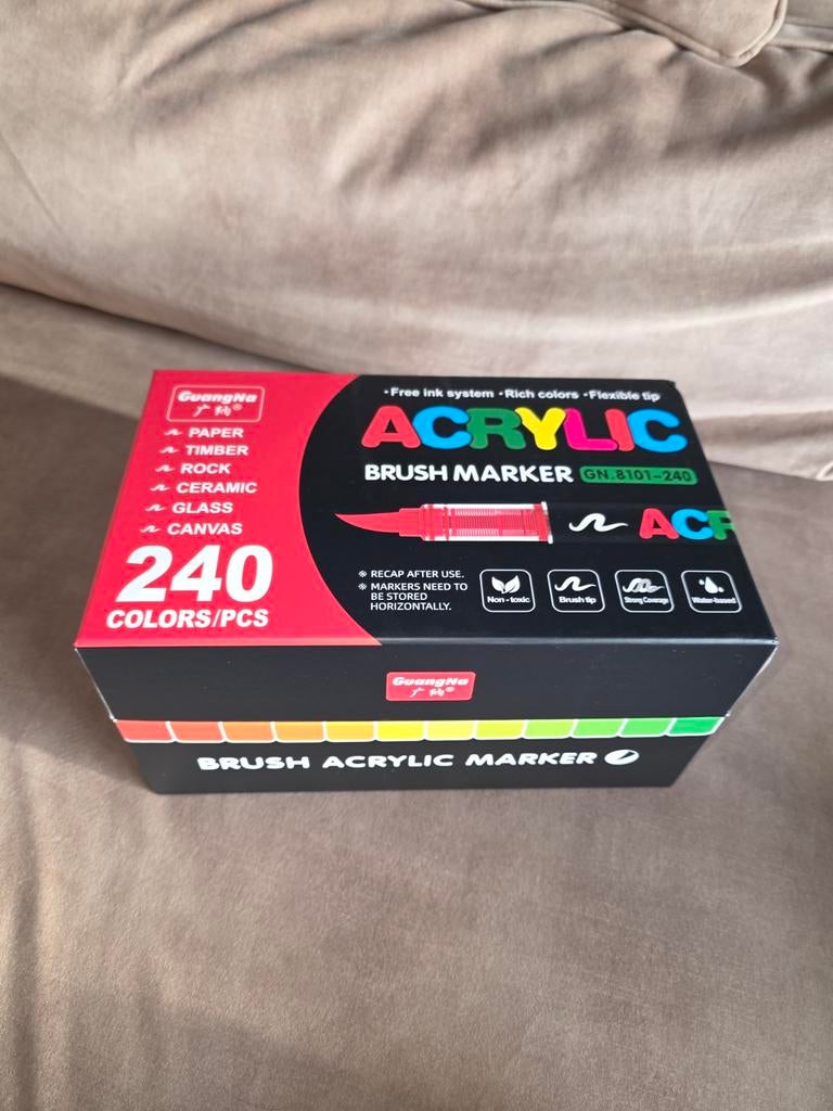 GuangNa Brush Acrylic Markers - 240 kleuren, Ophalen of Verzenden