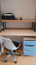 Tiener Bureau met ladeblok 125 58 inclusief stoel, Ophalen of Verzenden, In hoogte verstelbaar, Gebruikt