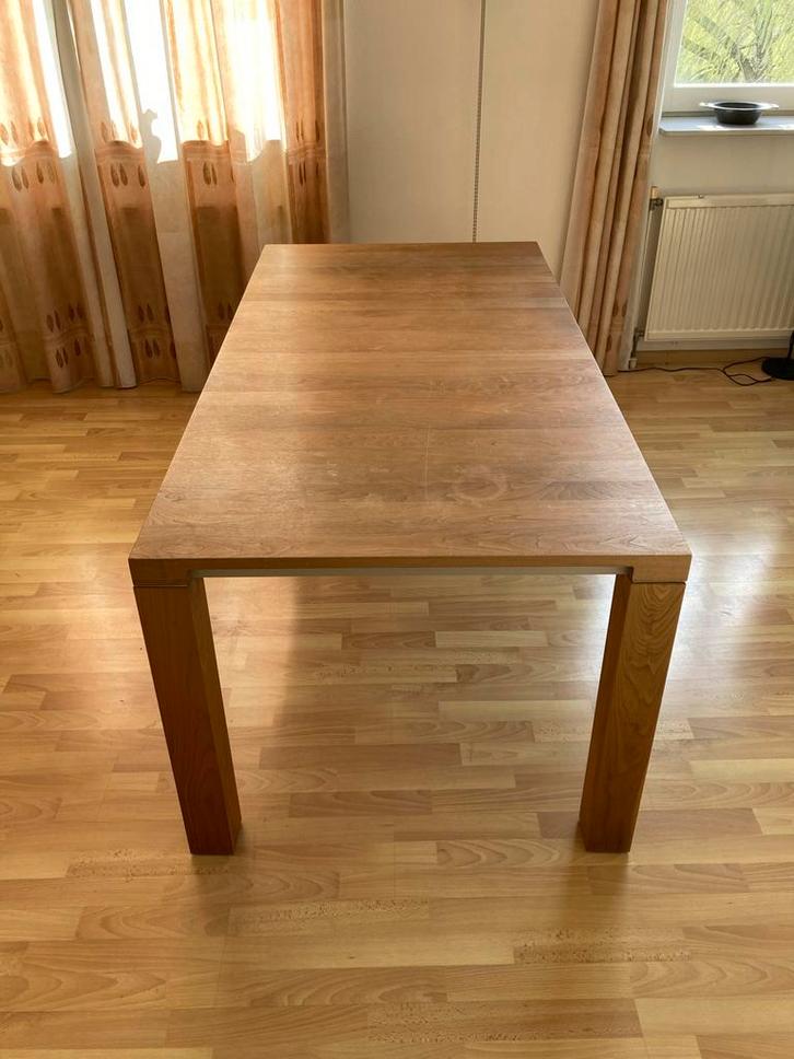 Leolux vivre eettafel, houten blad, Huis en Inrichting, Tafels | Eettafels, Gebruikt, 50 tot 100 cm, 150 tot 200 cm, Vier personen