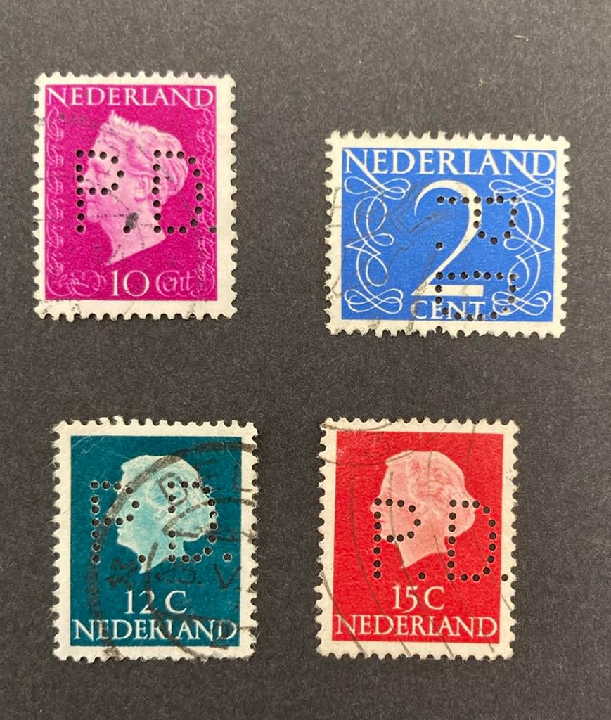 Kaveltje perfin PD, Verzenden, Gestempeld