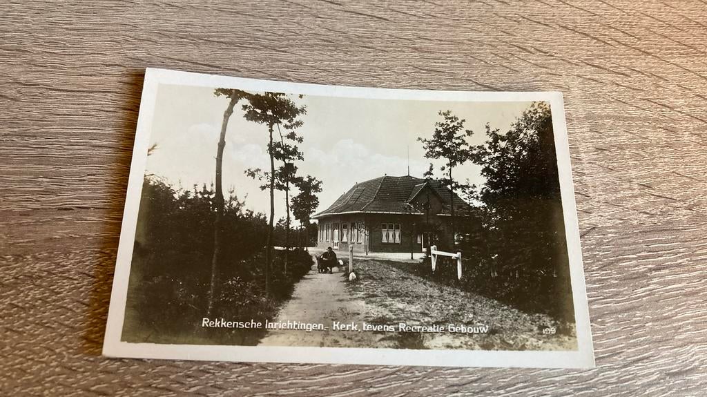 Oude foto ansichtkaart Rekken Inrichting Kerk, Ophalen of Verzenden, 1940 tot 1960, Ongelopen, Gelderland