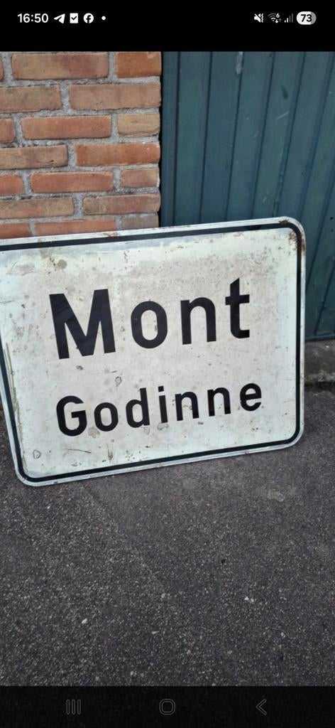 Origineel Belgisch plaatsnaambord Mont Godinne, Antiek en Kunst, Ophalen of Verzenden