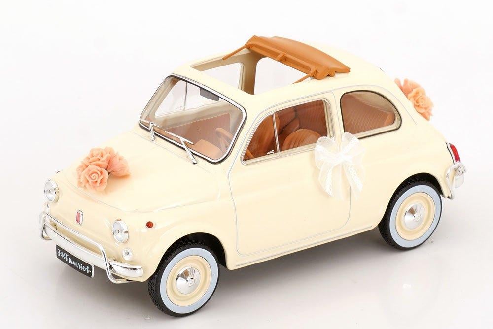 Fiat 500 L 1968 "Just Married" Creme 1-18 Norev, Hobby en Vrije tijd, Modelauto's | 1:18, Tschuiten@hotmail.com, Auto, Frankrijk