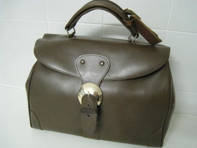 Lederen reistas met gesp, bruin, perfekte staat, 40 tot 60 cm, 30 cm of meer, Bruin, Ophalen of Verzenden