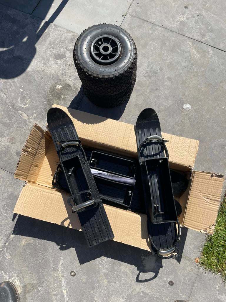 Wielen bolderkar en sleeset, Ophalen of Verzenden, Zo goed als nieuw