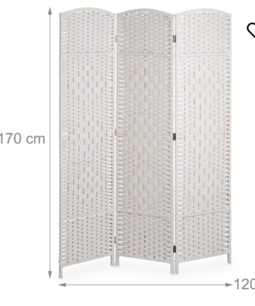 Kamerscherm 170x120 wit Lowander, Huis en Inrichting, Woonaccessoires | Kamerschermen, Ophalen, Nieuw