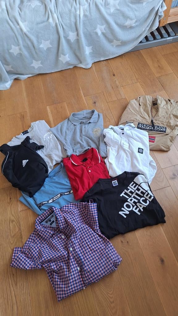 Leuk  heren kledingpakket Tommy hilfiger, North face voor 15, Ophalen of Verzenden, Zo goed als nieuw, Overige maten