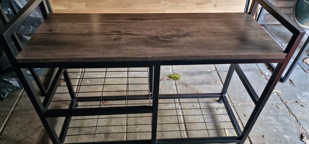 Modern jassen en schoenenrek industrieel, Huis en Inrichting, Tafels | Sidetables, Ophalen, Zo goed als nieuw, 25 tot 50 cm, Rechthoekig