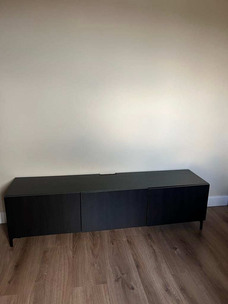 Besta TV meubel zwart, Ophalen, Kunststof, Gebruikt, 150 tot 200 cm