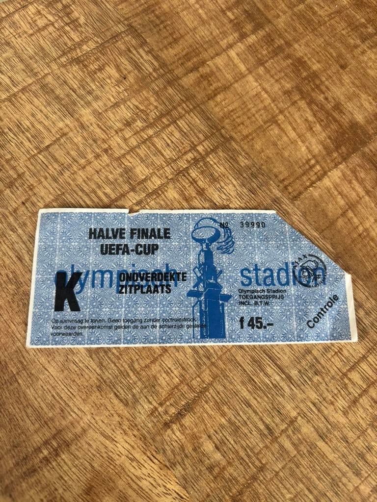 Ajax - Genoa ticket 1/2 Finale 1992, Ophalen of Verzenden, Ajax, Overige typen