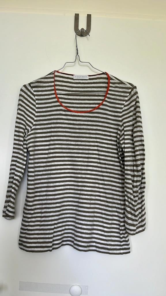 Le tricot perrugia linnen gestreepte top maat L, Kleding | Dames, Verzenden, Zo goed als nieuw, Overige kleuren