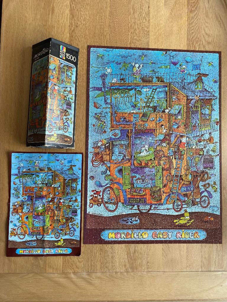 1x Heye puzzle - Mordillo, 1.500 st., Ophalen of Verzenden, 500 t/m 1500 stukjes, Gebruikt, Legpuzzel