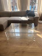Moderne glazen salontafel – strak design – 121x82x40 cm, Huis en Inrichting, Tafels | Salontafels, Ophalen, Gebruikt, 100 tot 150 cm
